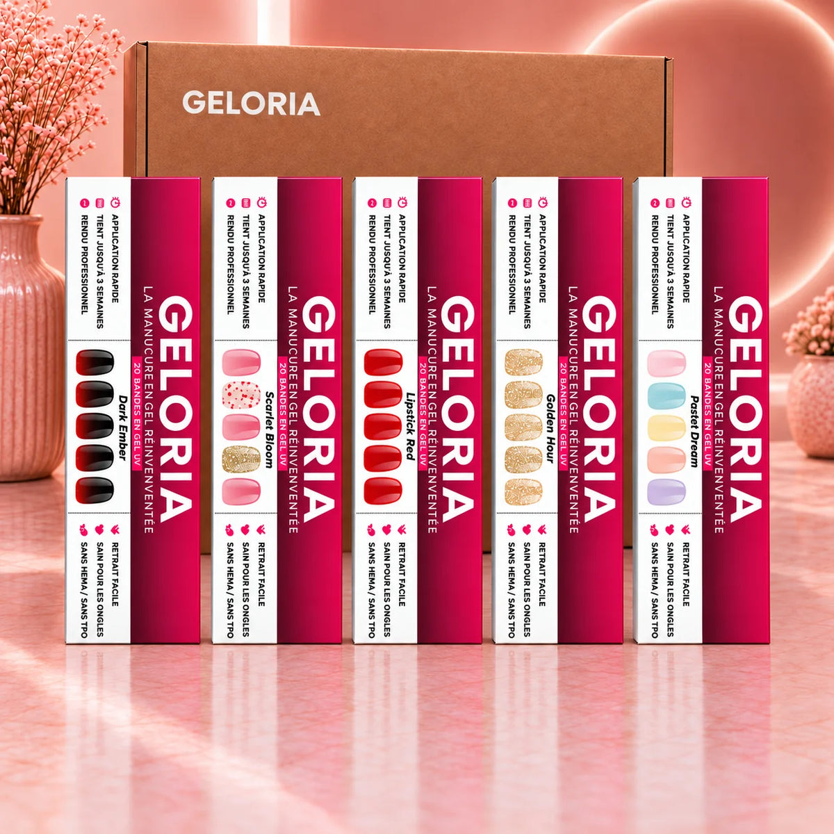 Kit Recharge 3+2 Geloria : cinq étuis de bandes de gel